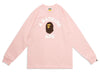 A Bathing Ape College L/S Tee in Pink