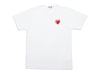 Comme des Garçons PLAY Metal Stone Heart Tee in White/Red