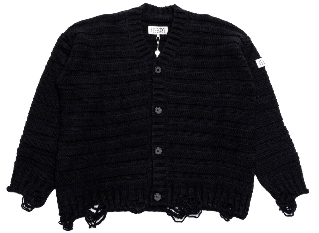 Maison Margiela MM6 Distressed Knit Cardigan