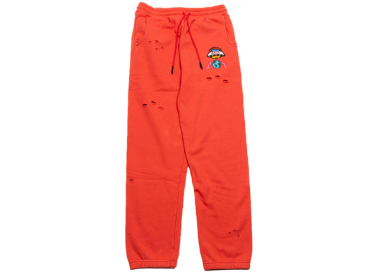 Members Of The Rage Distressed Small Logo Sweatpants in Infrared xld