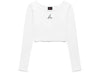 Women's Jordan Flight Cropped L/S Tee in White