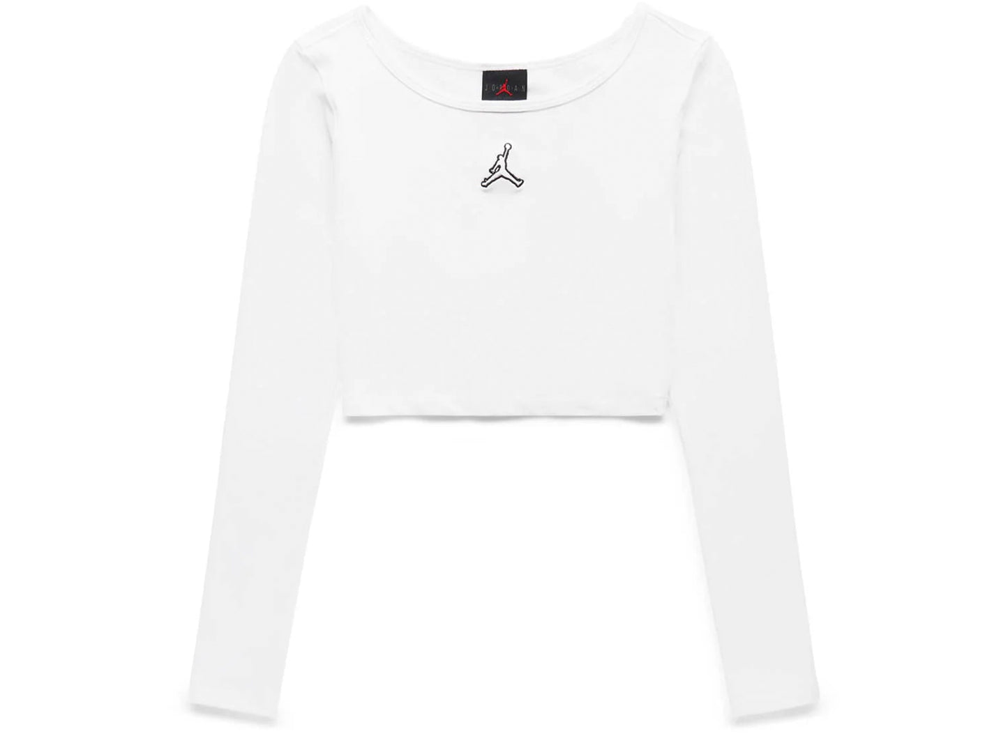 Women's Jordan Flight Cropped L/S Tee in White