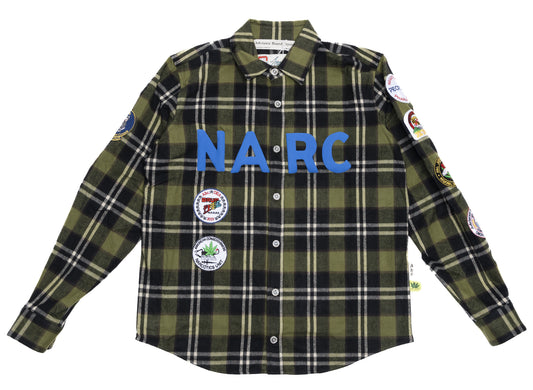 Advisory Board Crystals Abc. NARC Flannel Shirt in Green