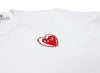 Comme des Garçons PLAY Metal Stone Heart Tee in White/Red