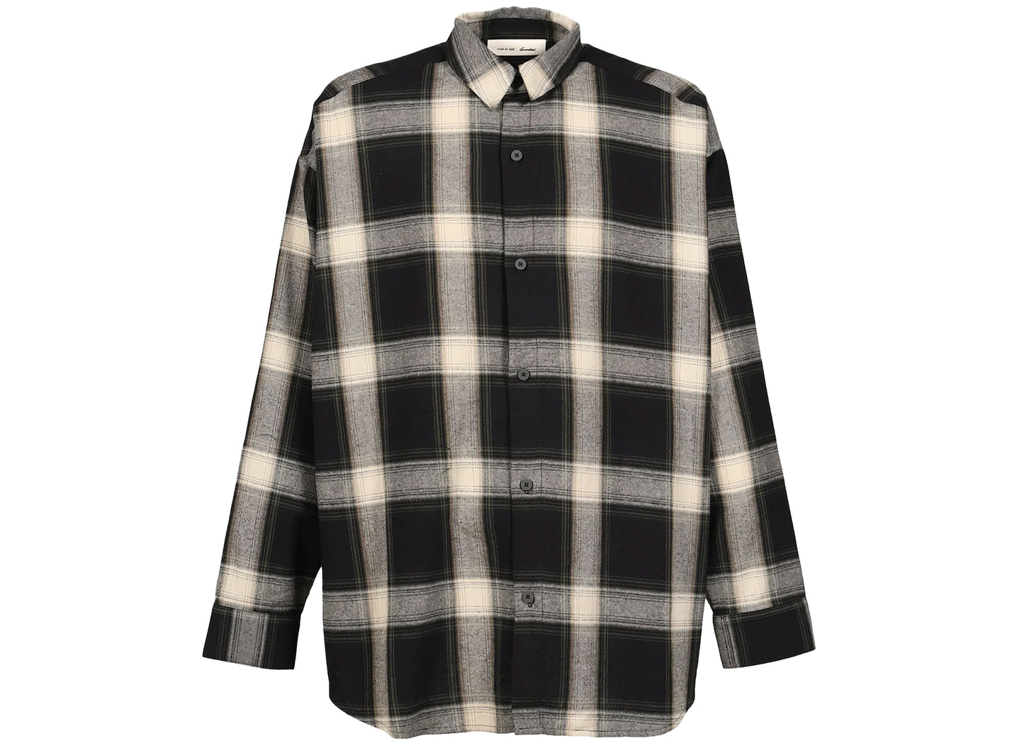 Fear of God Essentials Button Up Shirt in Iron Grey Plaid