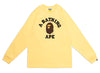 A Bathing Ape College L/S Tee in Yellow