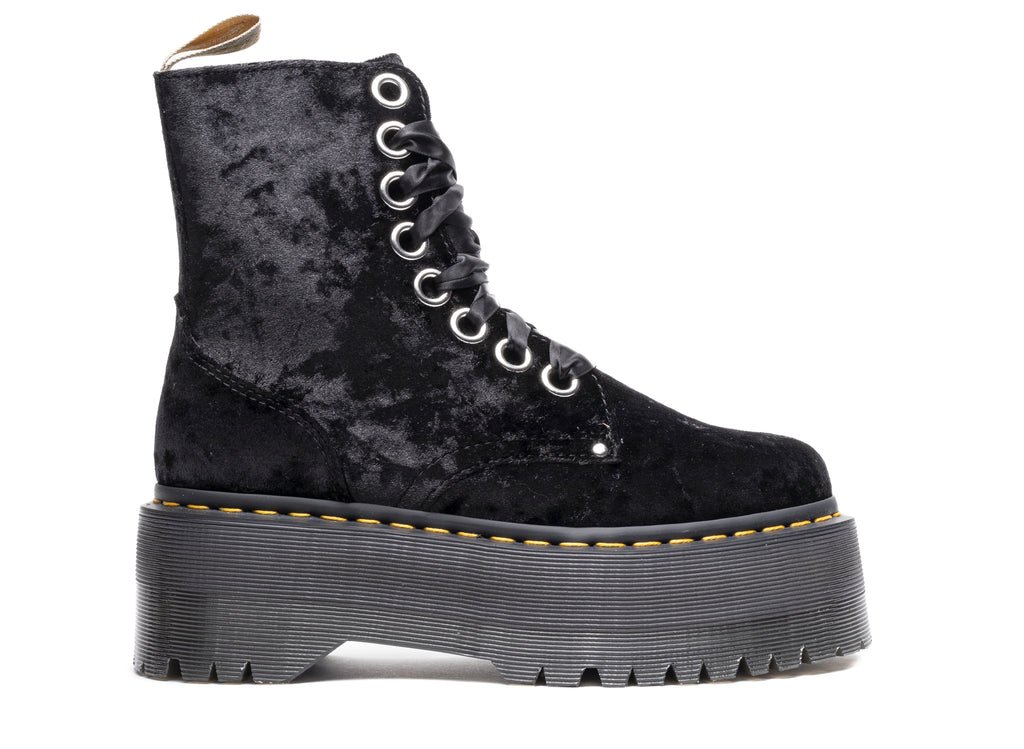 Women's Dr. Martens Vegan Boot Max Crushed Velvet Platforms