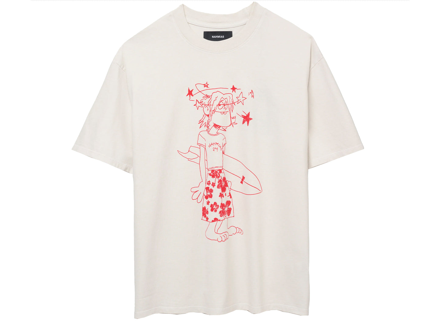 Nahmias Chadwick Cartoon Boxy Tee in Egg White
