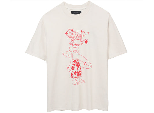 Nahmias Chadwick Cartoon Boxy Tee in Egg White