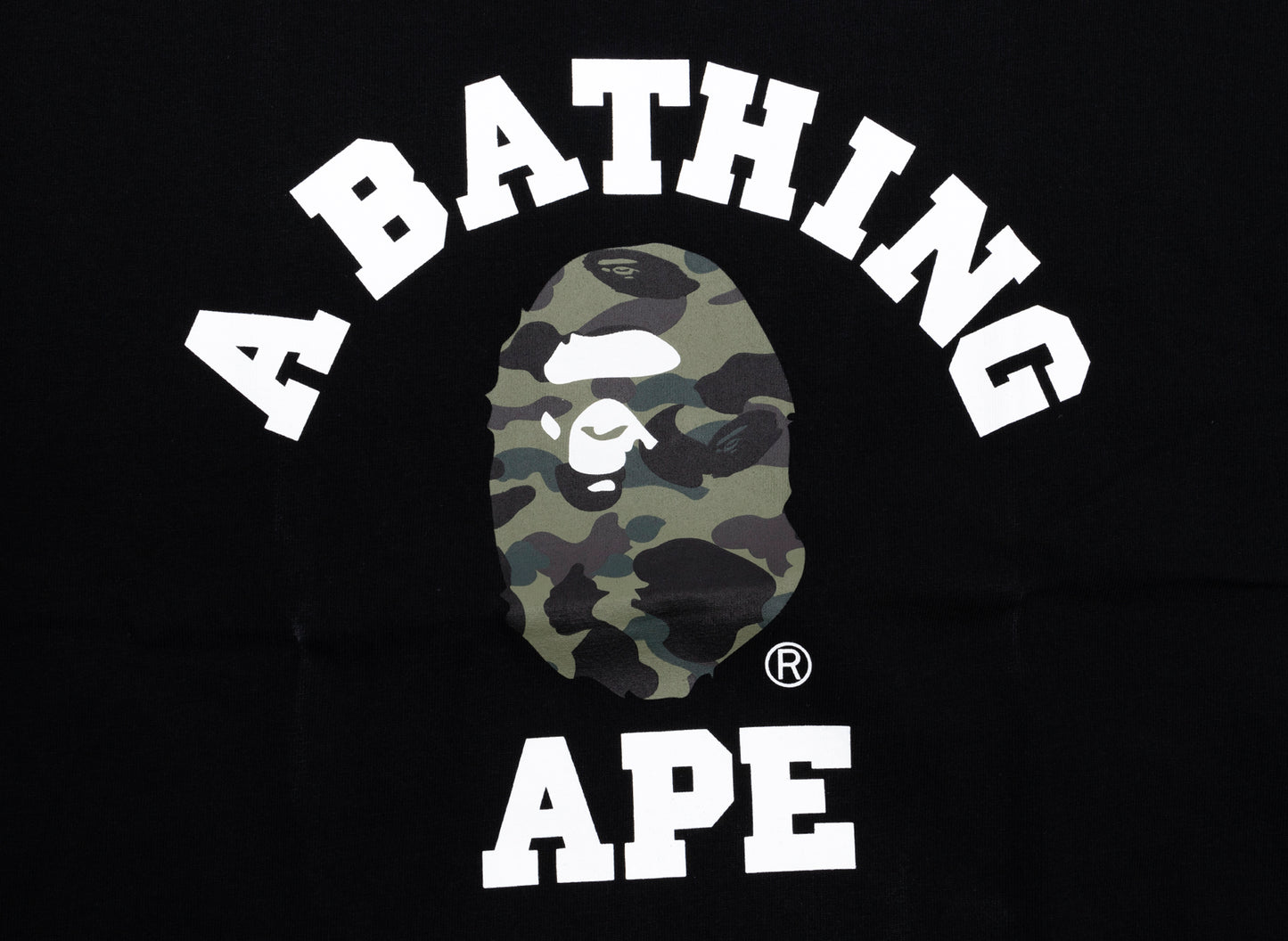 A Bathing Ape 1st Camo College Tee 'Black/Green' xld
