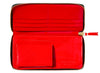 Comme des Garçon Reversed Hem Wallet in Red