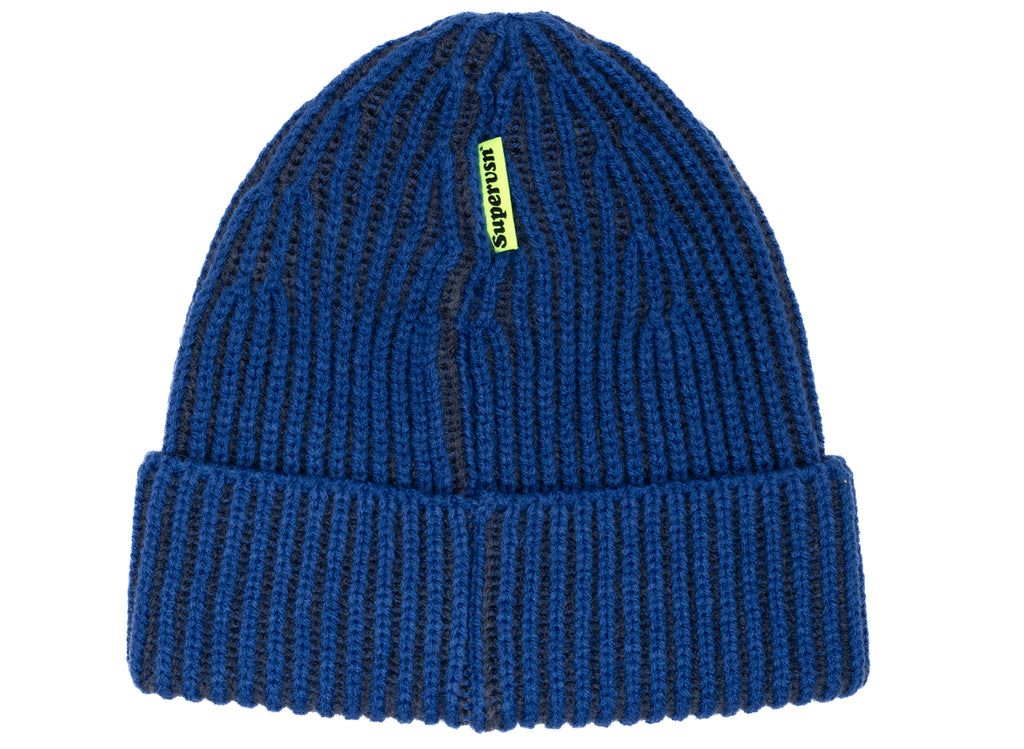 Supervsn Contrast Rib Beanie in Blue