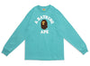 A Bathing Ape College L/S Tee in Blue