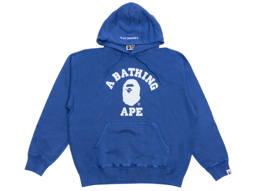 A Bathing Ape College Overdye Pullover Hoodie in Blue xld