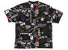 A Bathing Ape Hand Drawn Pattern Relaxed Fit Tee in Black