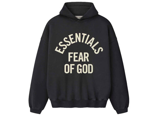 Women's Fear of God Essentials Campus 90s Cropped Hoodie 'Faded Black'