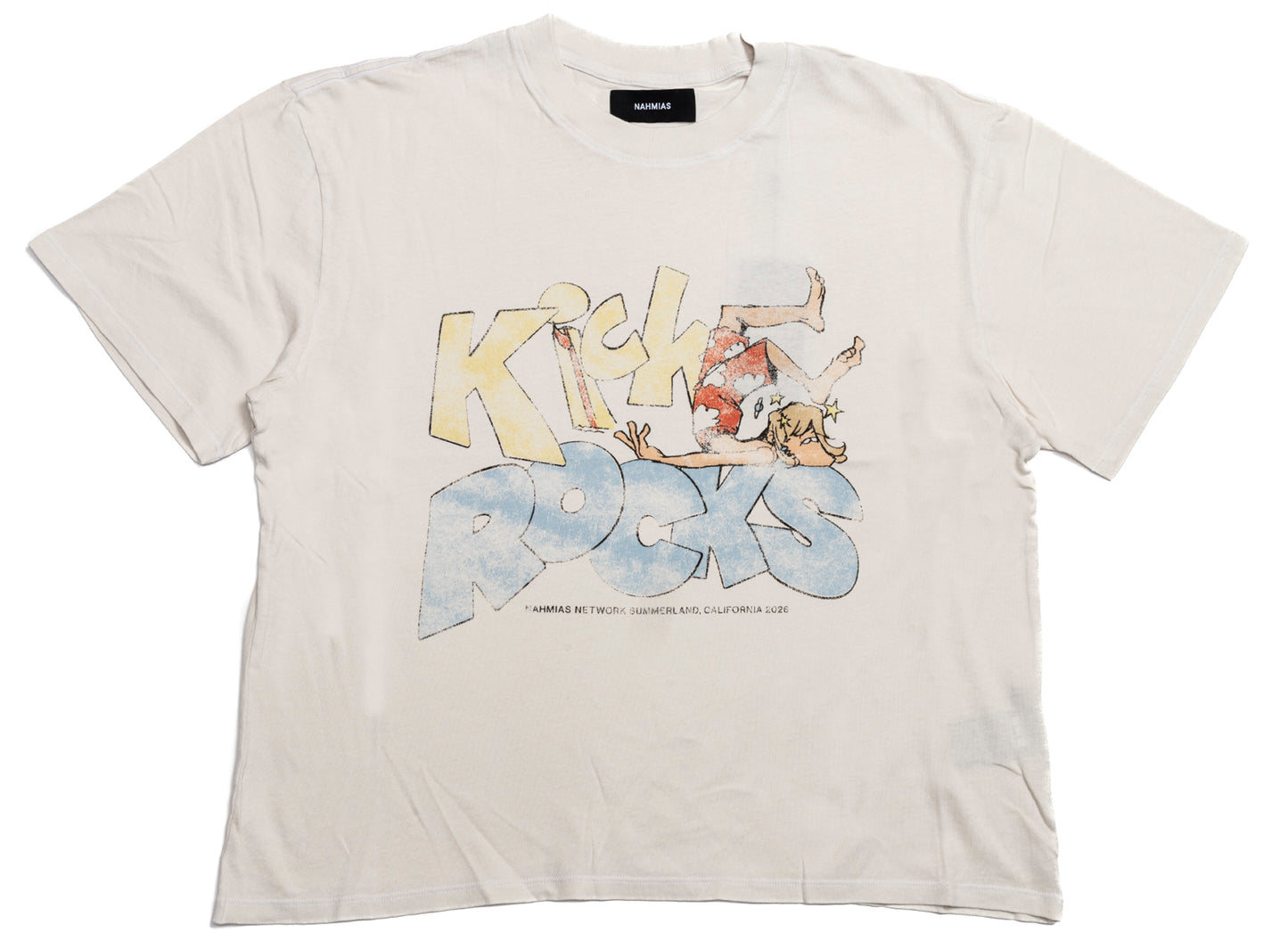 Nahmias Kick Rocks Boxy Tee in Egg White