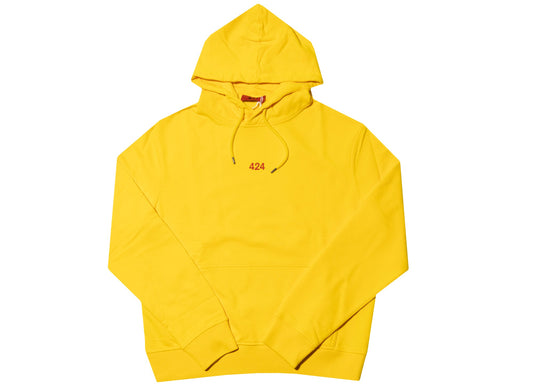 424 Embroidered Logo Hoodie in Yellow/Red