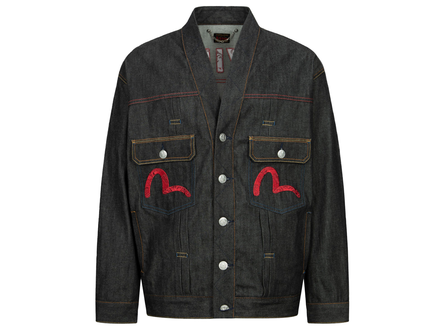 Evisu Two Gods Embroidered Loose Fit Kimono Denim Jacket – Oneness Boutique