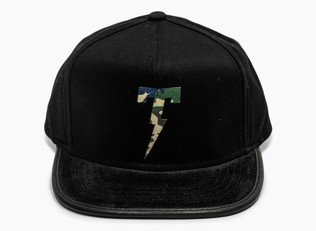 Tackma T Logo Strapback Hat in Black