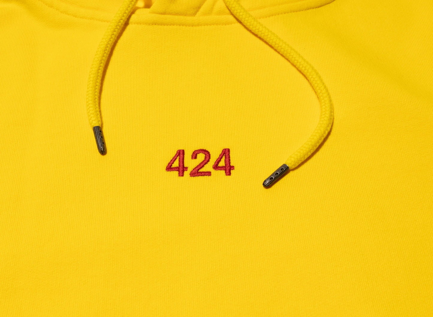 424 Embroidered Logo Hoodie in Yellow/Red