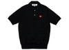 Comme des Garçons Play Polo Short Sleeve in Black