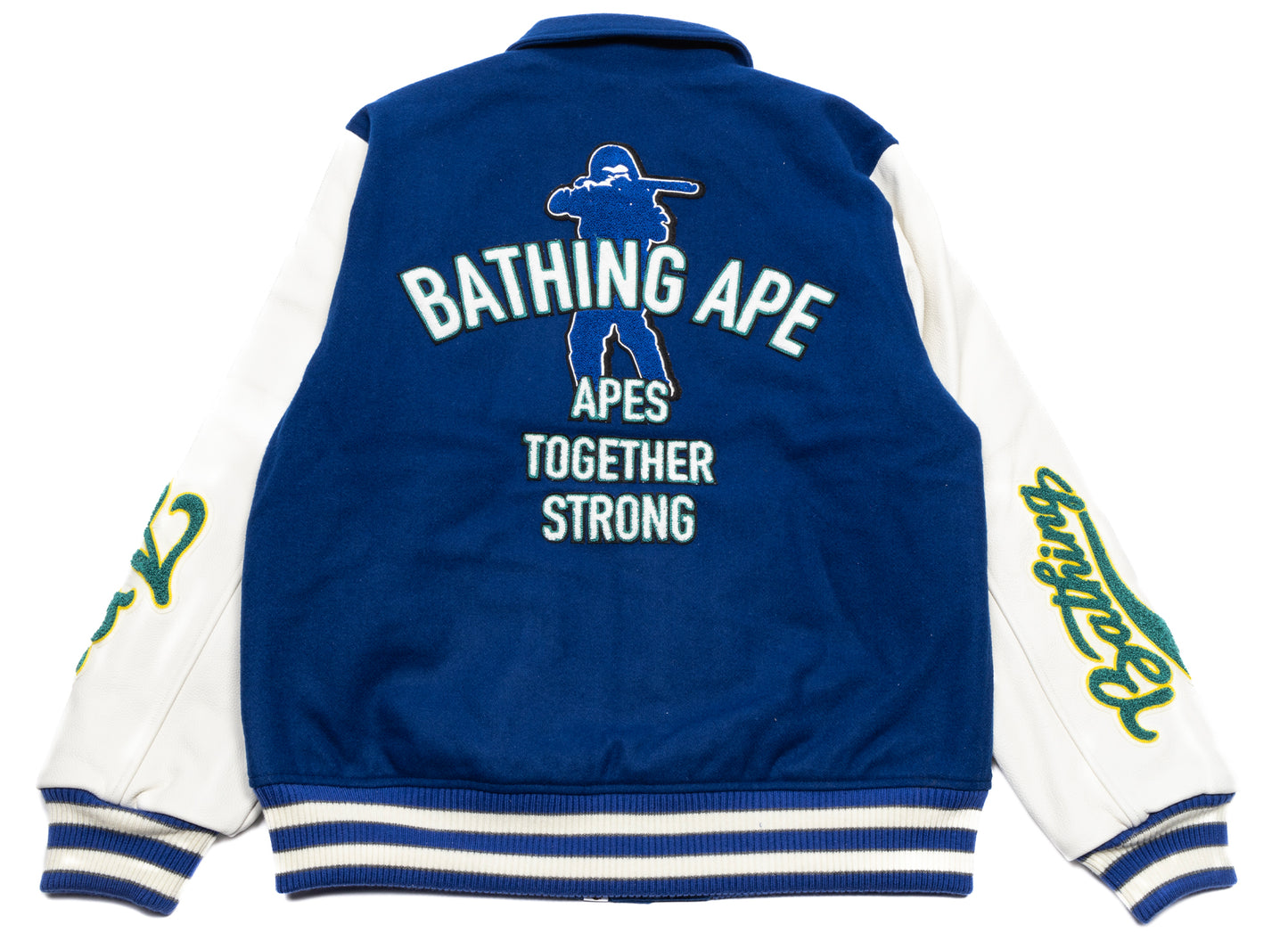 A Bathing Ape Bape Varsity Jacket in Blue xld