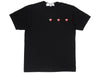 Comme des Garçons Play Triple Heart Tee in Black