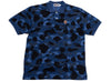 A Bathing Ape Color Camo Large Ape Head Relaxed Fit Polo Shirt in Navy