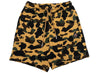 A Bathing Ape 1st Camo Ape Head One Point Sweat Shorts in Yellow
