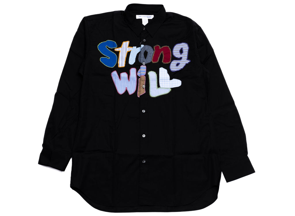 Comme des Garçons SHIRT Embroidered Strong Will Button-Up Shirt