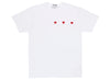 Comme des Garçons Play Triple Heart Tee in White