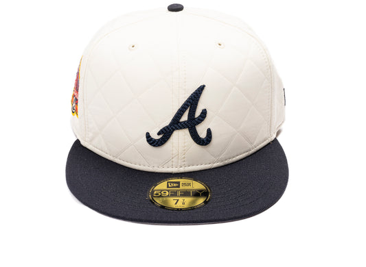 New Era Atlanta Braves 59Fifty Fitted Hat in White/Navy