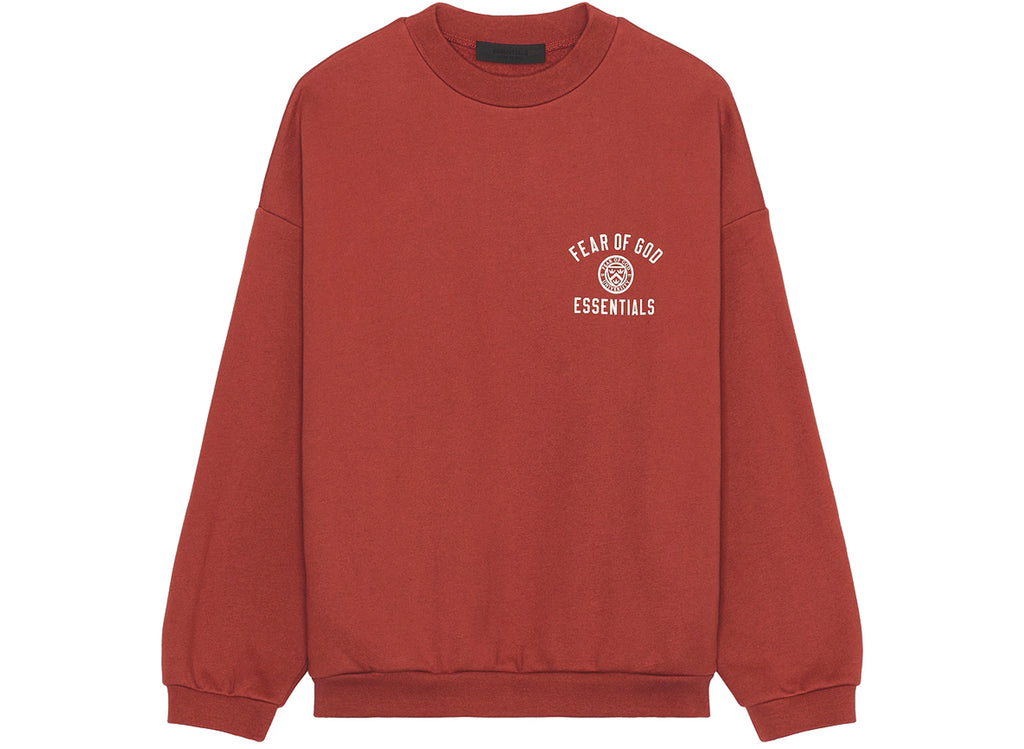 Fear of God Essentials Fleece Crewneck in Crimson