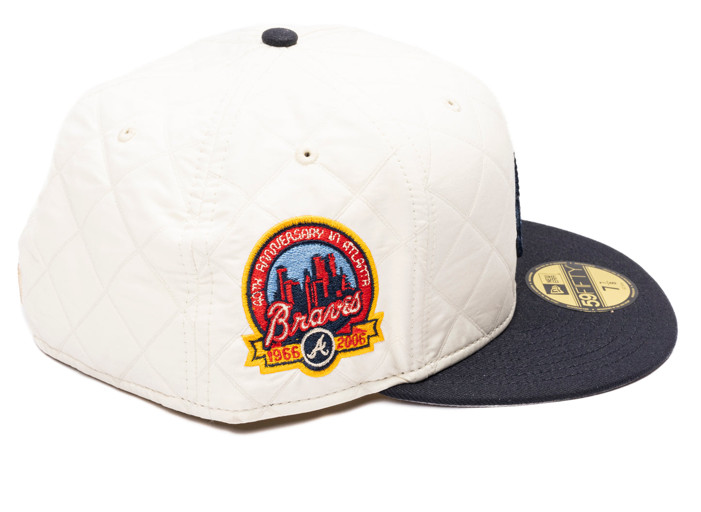 New Era Atlanta Braves 59Fifty Fitted Hat in White/Navy
