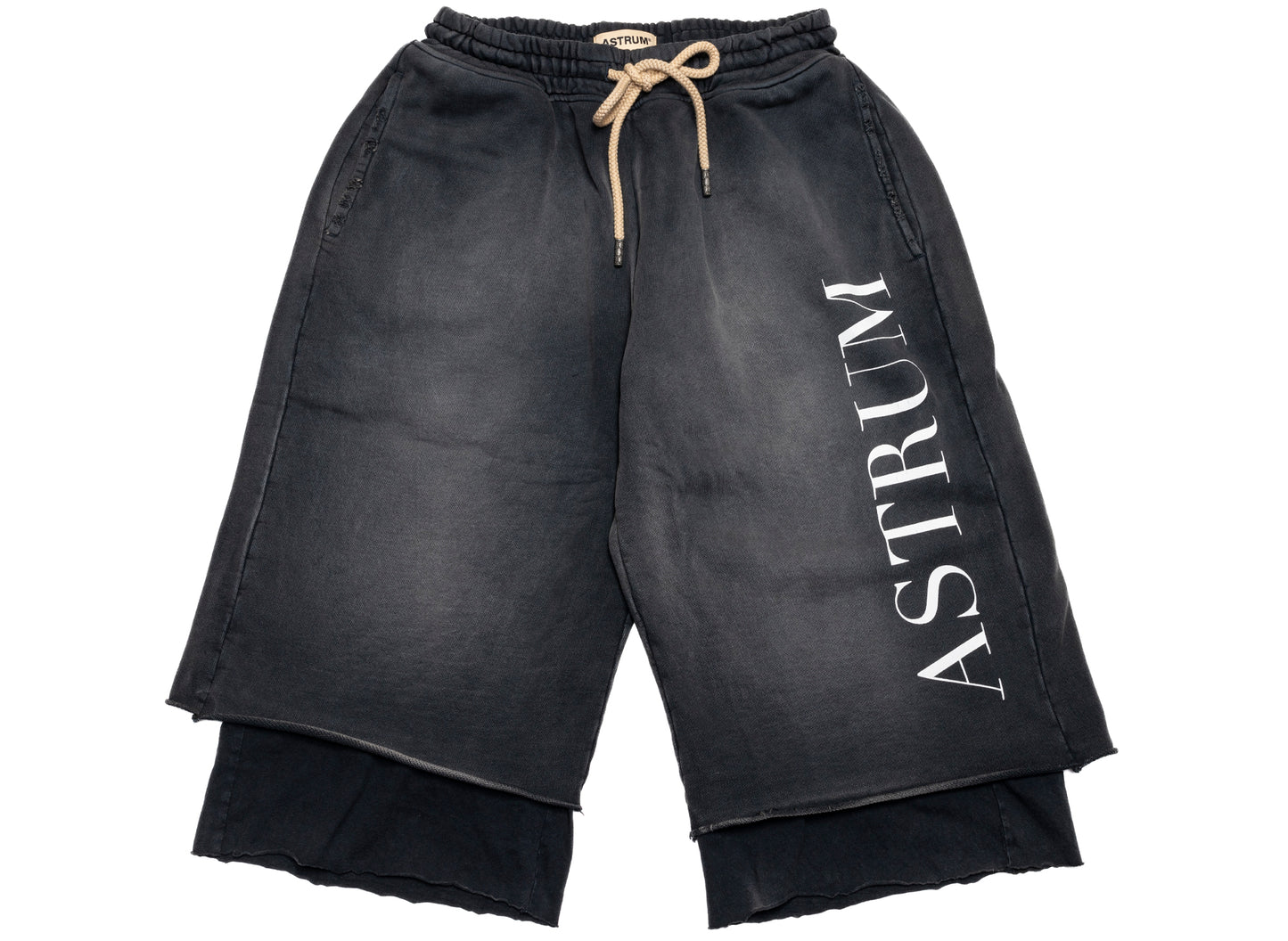 ASTRUM Double Layer 3QTR Sweats in a Rust Black colorway, men's shorts, view 1