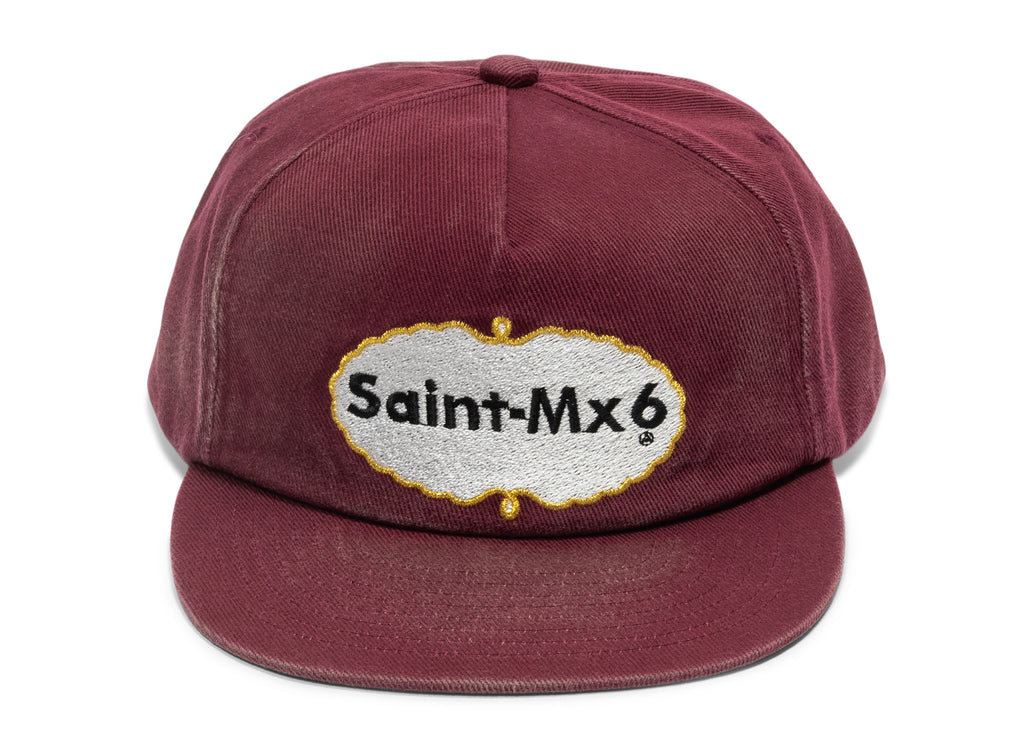 Saint Michael Eat Me 5 Panel Cap in Burgundy