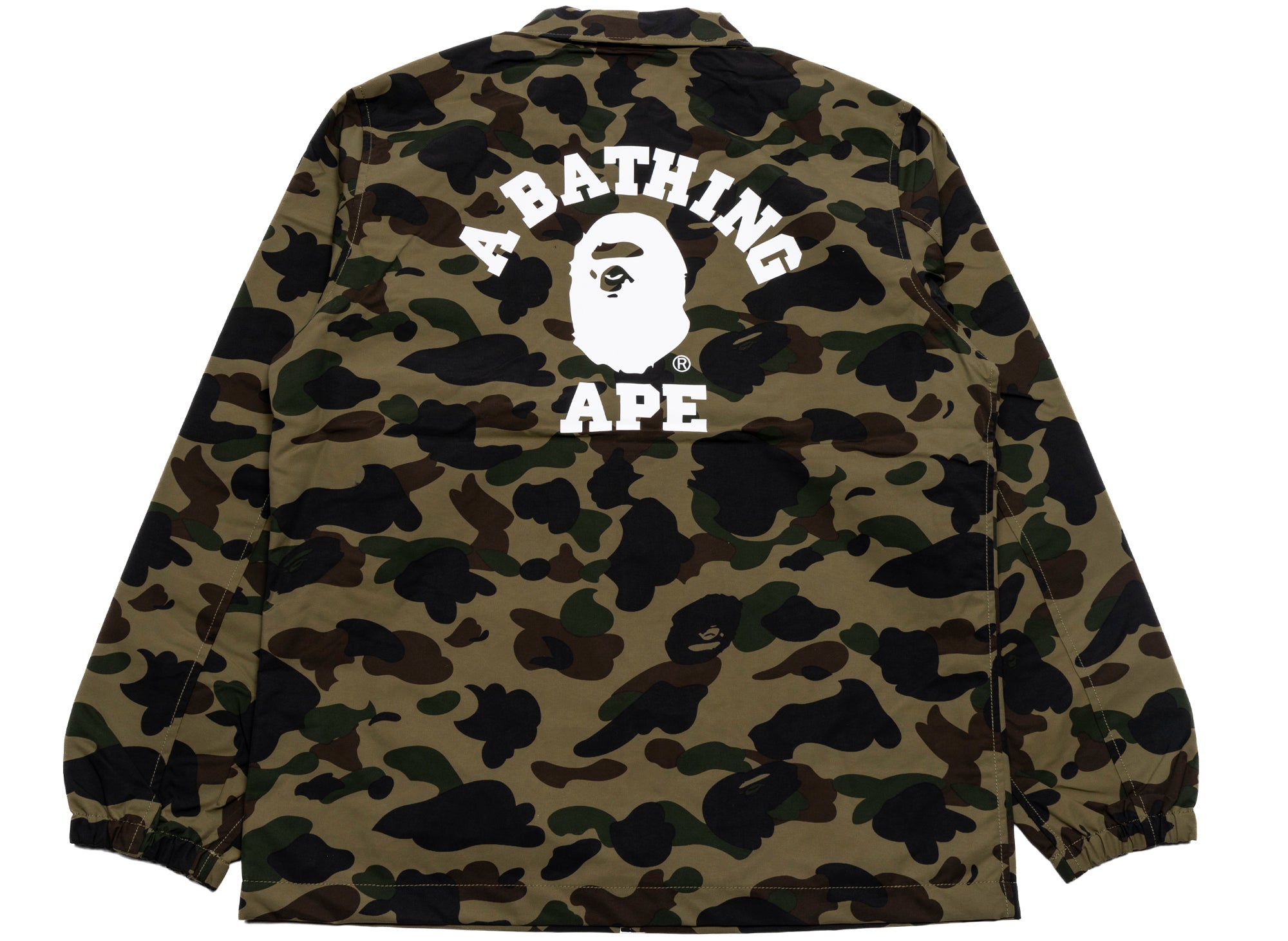 A Bathing Ape 1st Camo Nylon Tussah Coach Jacket in Green