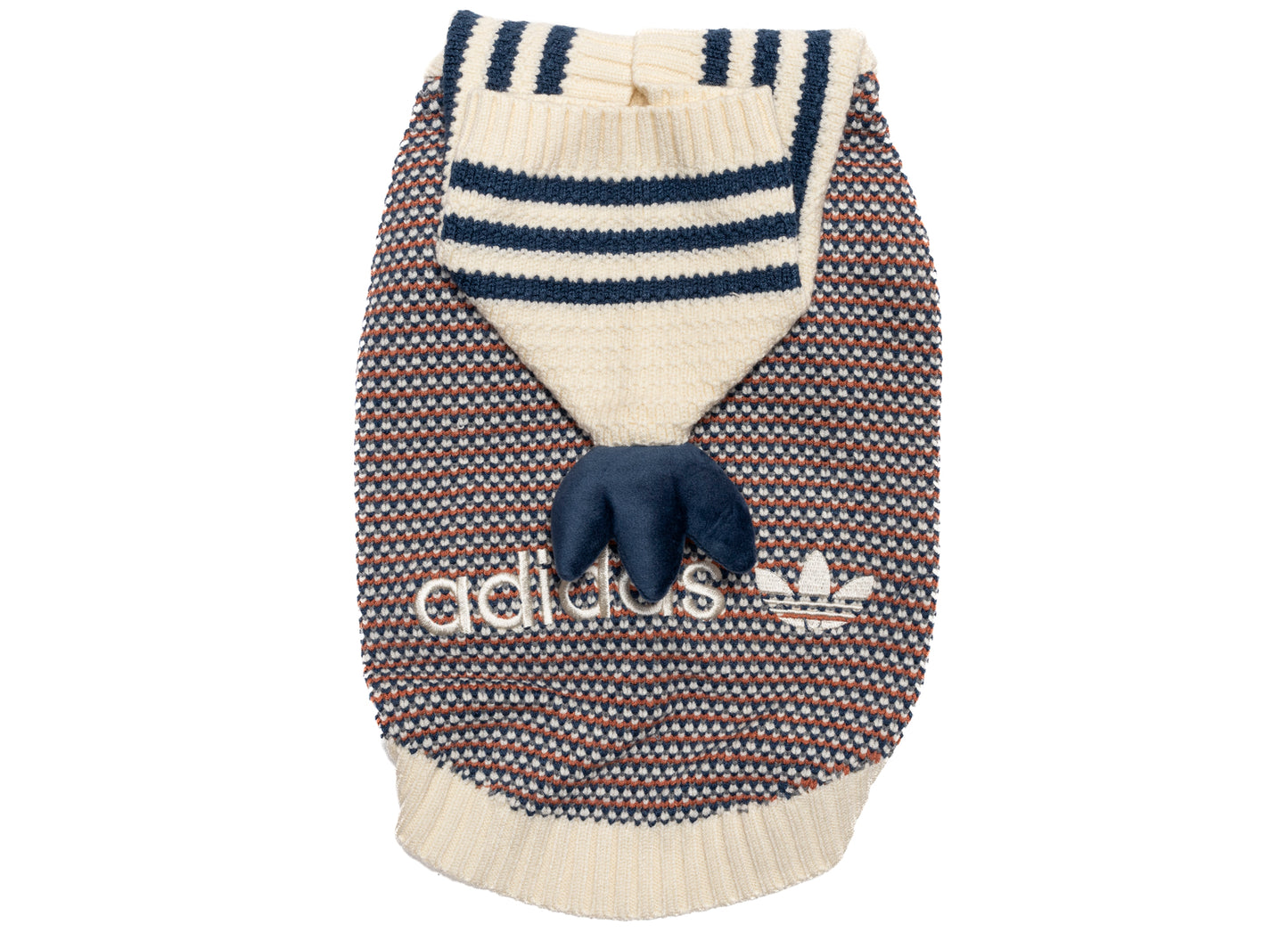 adidas Pet Knitted Hoody in Cream White / Pulse Lime / Grey Three / Mineral Blue