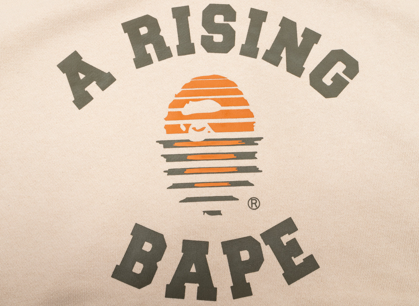 A Bathing Ape A Rising Bape Pullover Hoodie in Ivory xld