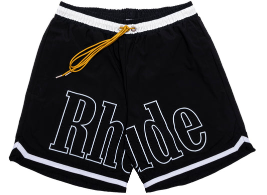 Rhude Basketball Swim Shorts in Black xld