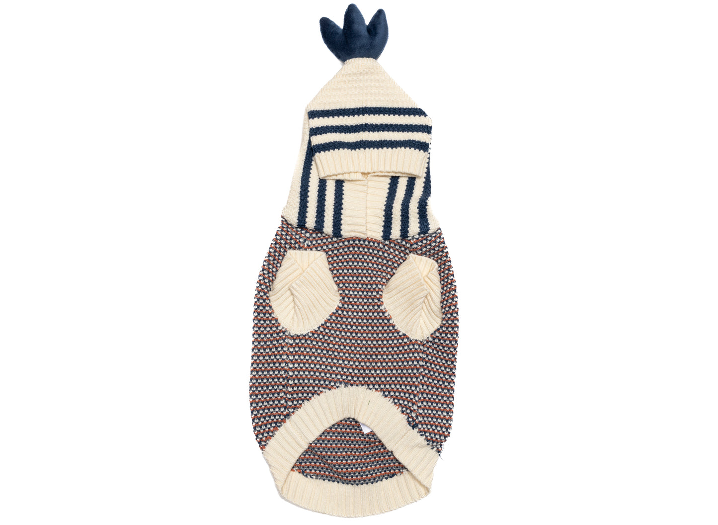 adidas Pet Knitted Hoody in Cream White / Pulse Lime / Grey Three / Mineral Blue