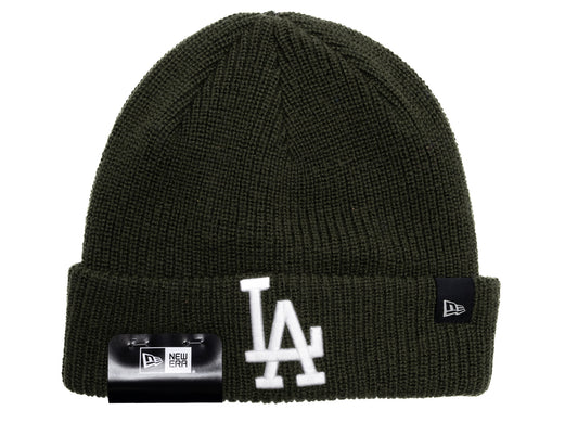 New Era Los Angeles Dodgers Merino Wool Knit Beanie in Olive