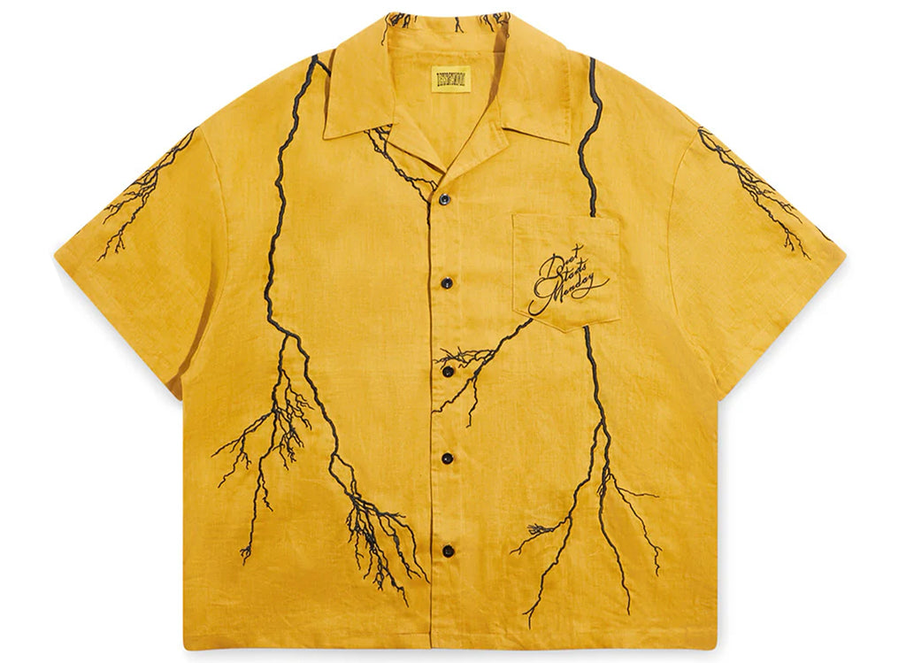 Diet Starts Monday Lightning Button Up in Yellow