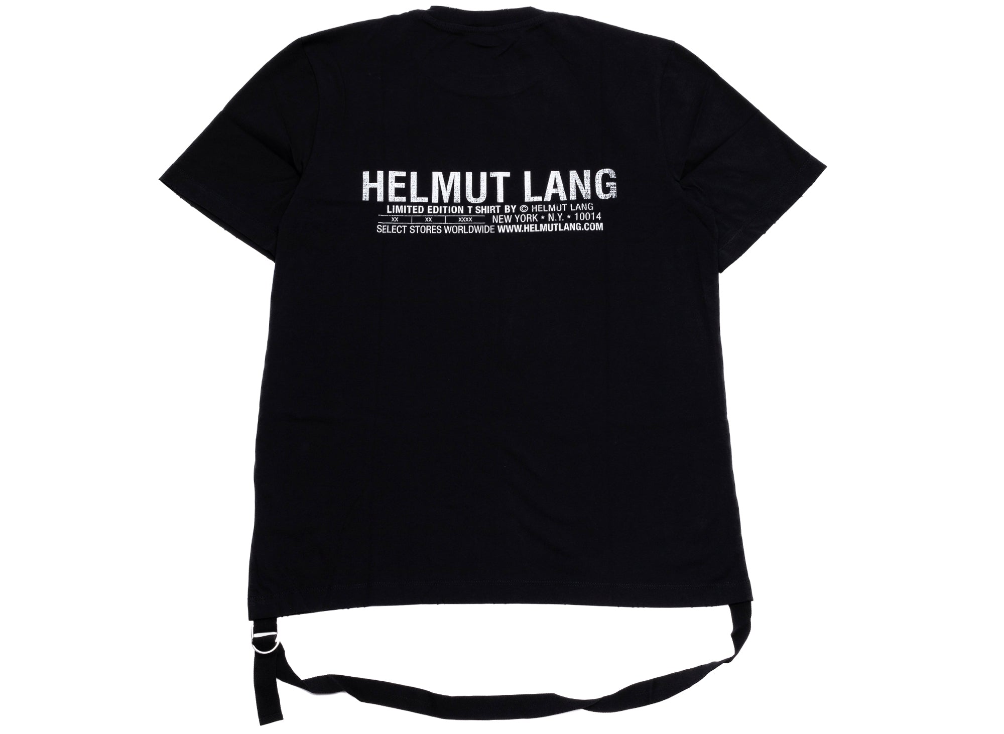 m*u様 helmut lang long Tshirt Helmut Lang Men's Warped Logo White Long Sleeve T-Shirt