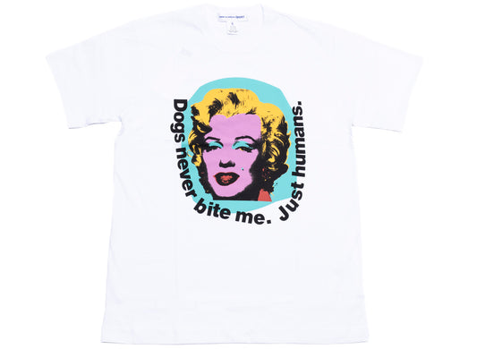 Comme des Garçons SHIRT Marilyn Monroe Knit T-Shirt in White xld