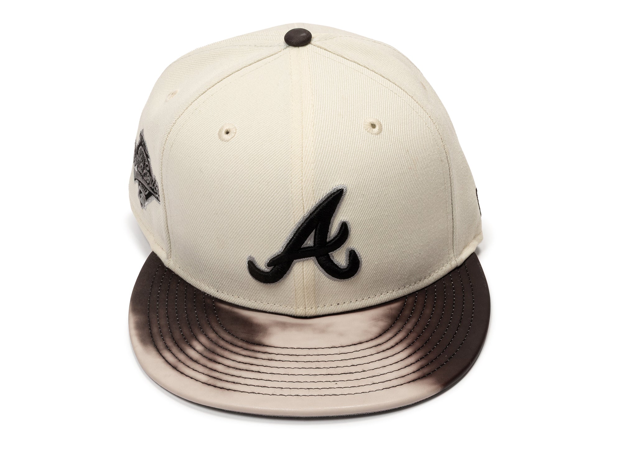 Men's Atlanta Braves New Era Navy Canvas A-Frame 59FIFTY Fitted Hat Men's Atlanta Braves New Era Navy Canvas A-Frame 59FIFTY Fitted Hat