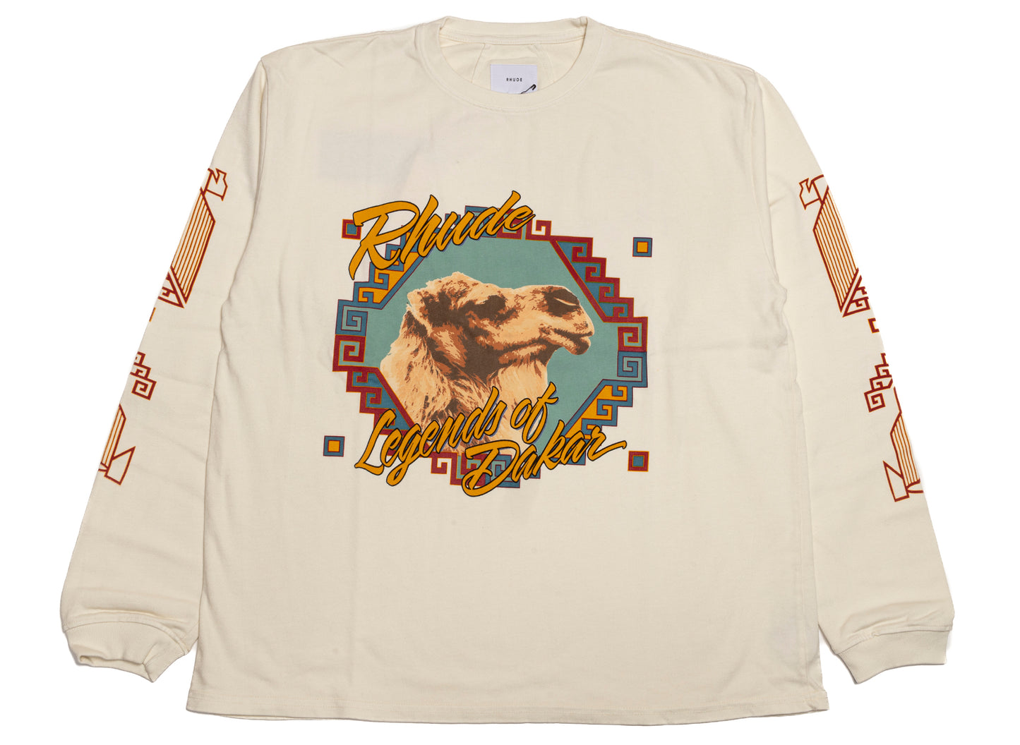 Rhude Legends of Dakar L/S Tee in Vintage White / Multi