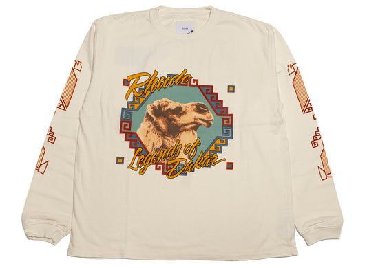 Rhude Legends of Dakar L/S Tee in Vintage White / Multi