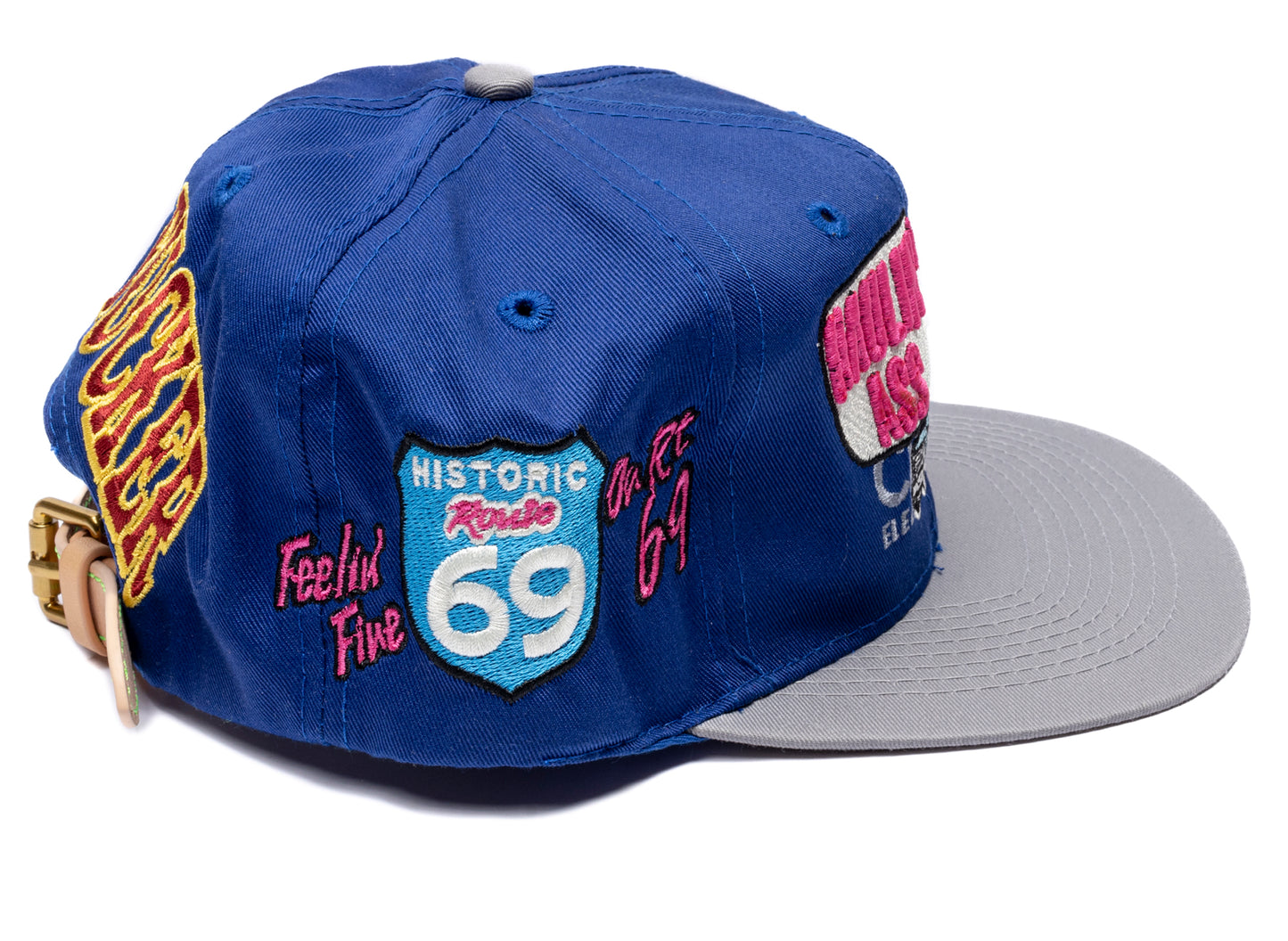 Better With Age Ass Vintage Hat in multi-color, a one-of-one handmade unisex cap, view 4
